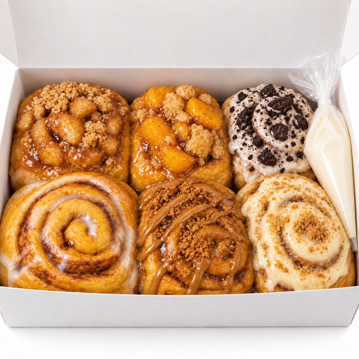 6 cinnamon rolls box